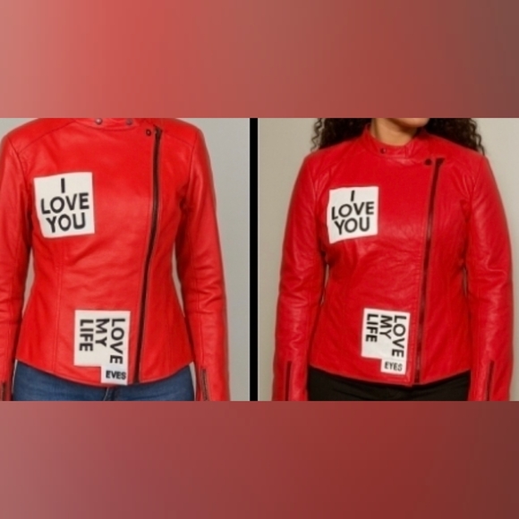 Leather Red Love Addict Jacket - Picture 2 of 16